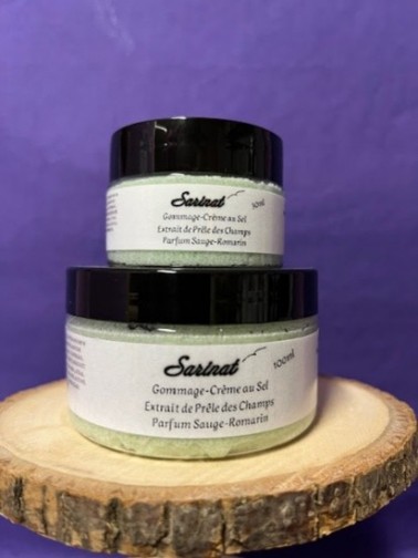 Gommage-crème au sel, parfum Sauge Romarin